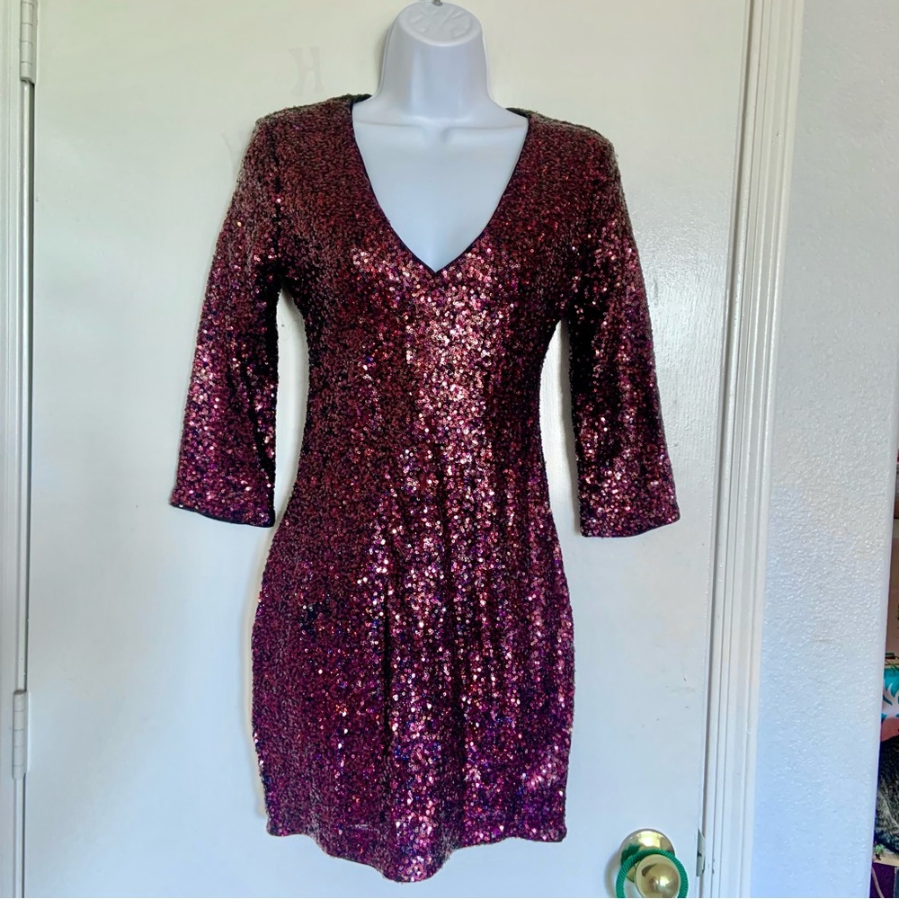 Red Express Sequined New Year’s Eve/Holiday Dress